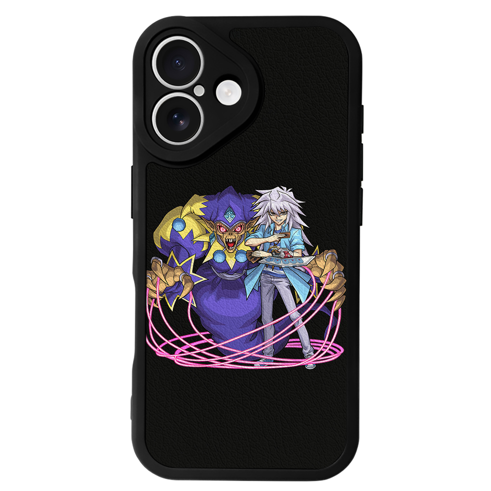（画像用） 遊☆戯☆王 Yu-Gi-Oh! 【iPhone 16シリーズ対応】シリコンスマホケース（レザー調） 材質：シリコン